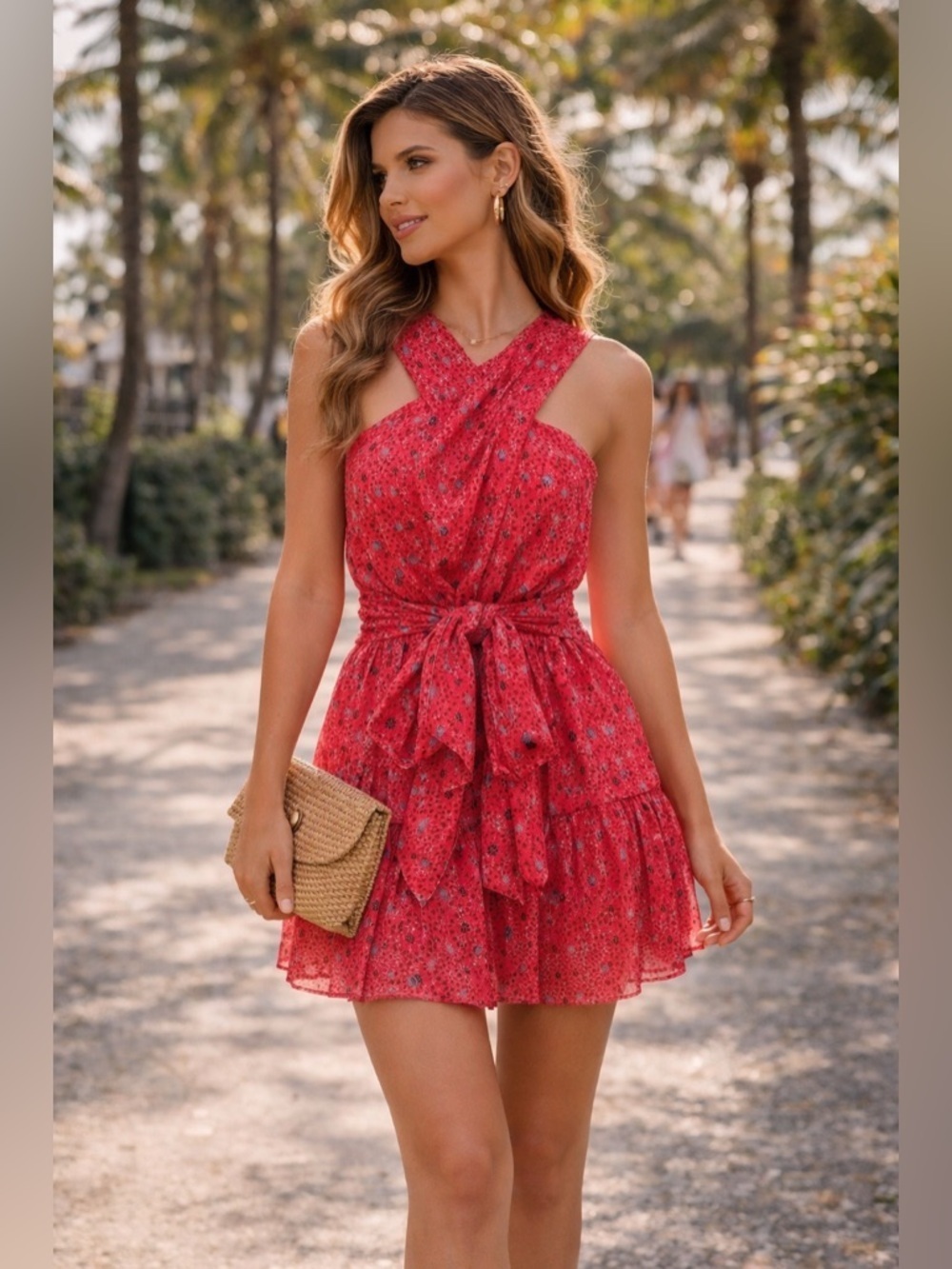 Ulla Johnson Arisa Mini Dress SZ 4 Pink Halter A-Line Designer Cocktail